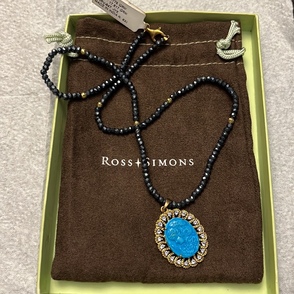 Ross Simons Blue Cameo Necklace